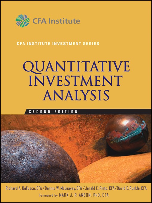 Title details for Quantitative Investment Analysis by Richard A. DeFusco - Available